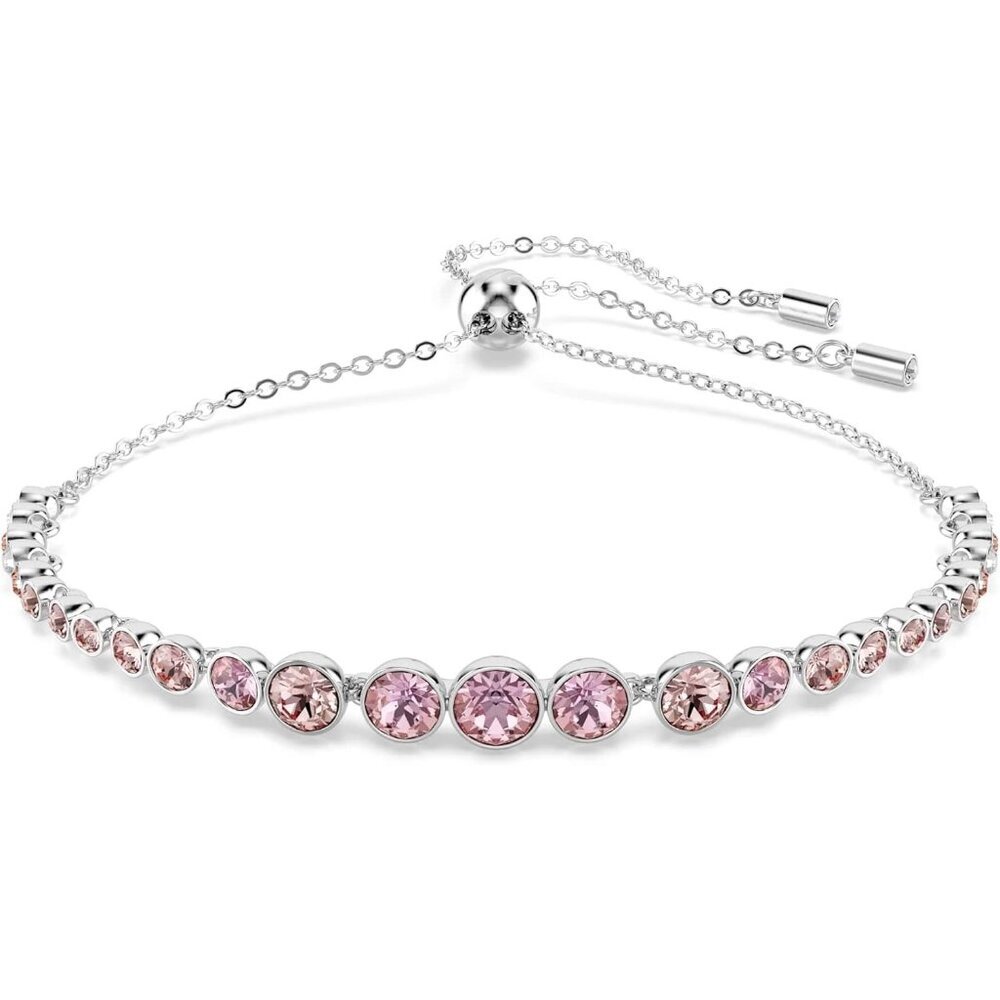 Women's Pink Tone Crystals - Rhodium Tone Tennis Bracelet Jewelry Collection